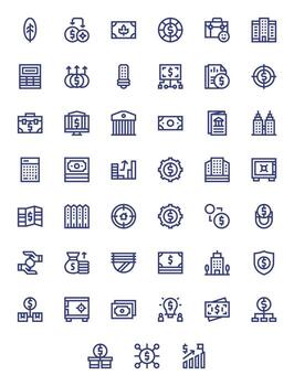 45 negrita línea píxel Perfecto íconos a la medida para inversión alto resolución interfaz vector