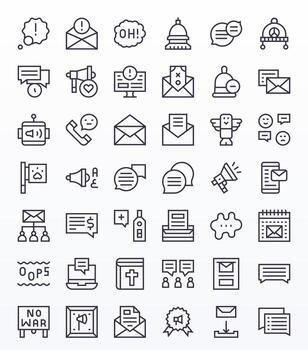 Message Icon Repository containing 42 Regular Line 128x128 Detail Enhanced graphics vector