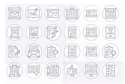 24 Delgado línea cuadrícula equipado vectores para en línea formar tema