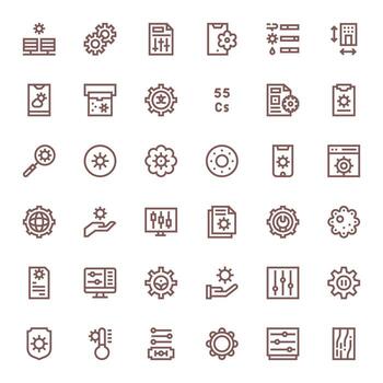 36 Bold Line Icons designed for Parameters in 256x256 PIXEL Perfect format vector