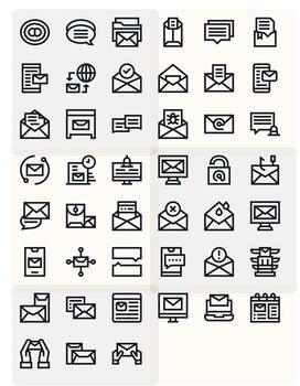 45 negrita línea detalle mejorado 128x128 íconos desde bandeja de entrada suite vector