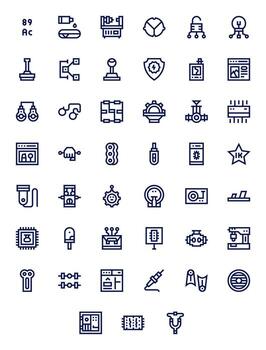 45 64x64 Bold Line Editable Icons for Component Projects vector