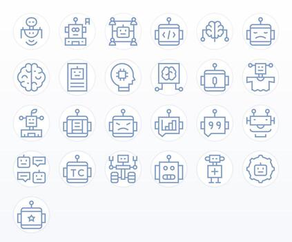 Regular Line Display Perfect Icons from Ai Set with 25 256x256 Icons vector