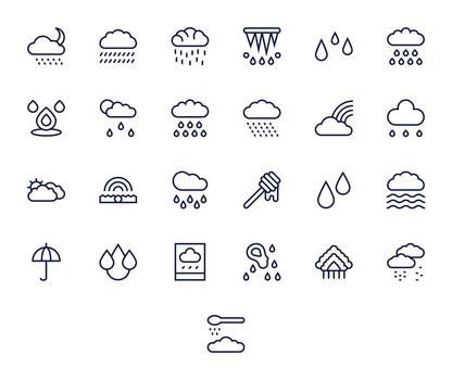 25 256x256 Regular Line Icons for Drizzle with Detail Enhanced precision vector