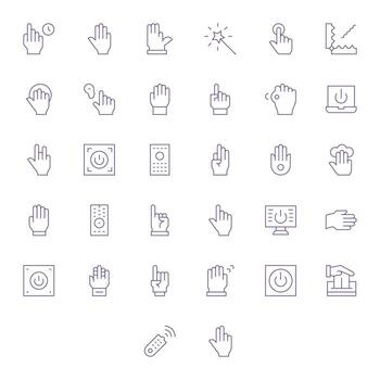 32 Delgado línea editable vectores para activar tema