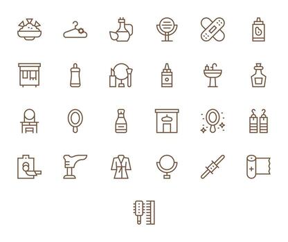 25 íconos para vendaje presentando 64 x 64 píxel alineado regular línea gráficos vector