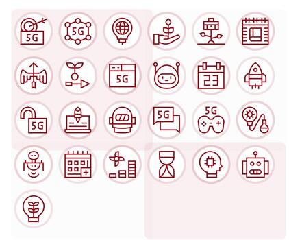 25 Regular Line Icons designed for Future in 256x256 Pixel Optimized format vector