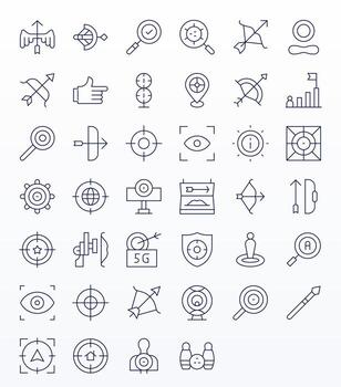 objetivo icono caja de herramientas presentando 40 píxel optimizado 64 x 64 Delgado línea elementos vector