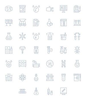 40 256x256 Thin Line Icons for Lab with Display Perfect precision vector