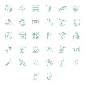 32 íconos para señal optimizado en píxel Perfecto 128x128 Delgado línea resolución vector