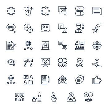 Feedback Icon Set with 35 Regular Line High Resolution Display Perfect Graphics vector