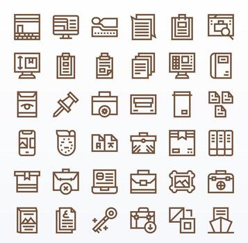 Folder Exclusive Set featuring 36 Bold Line Editable High Resolution Icons vector