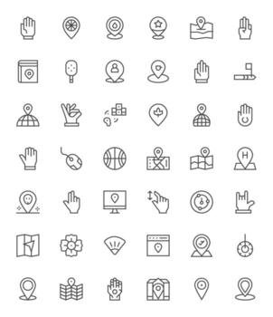 42 256x256 regular línea detalle mejorado íconos para punto proyectos vector