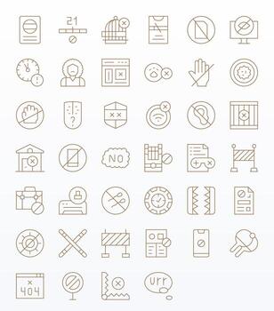 40 Delgado línea píxel Perfecto vectores para acceso negado tema