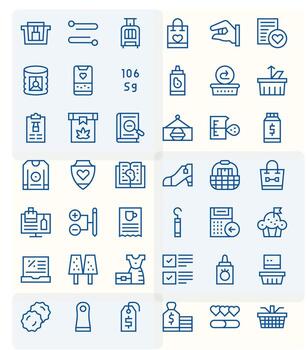 42 High Resolution Regular Line Icons optimized for Item PIXEL Perfect display vector