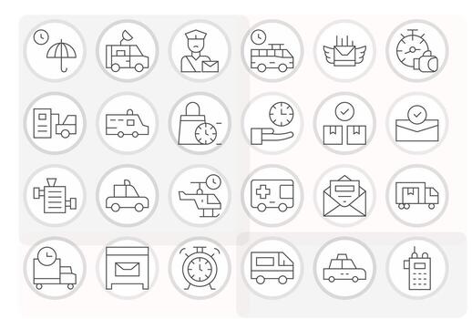 24 128x128 Thin Line Icons optimized for Dispatch Editable display vector