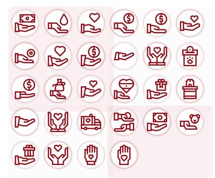 28 negrita línea íconos diseñado para dando en 256x256 monitor Perfecto formato vector