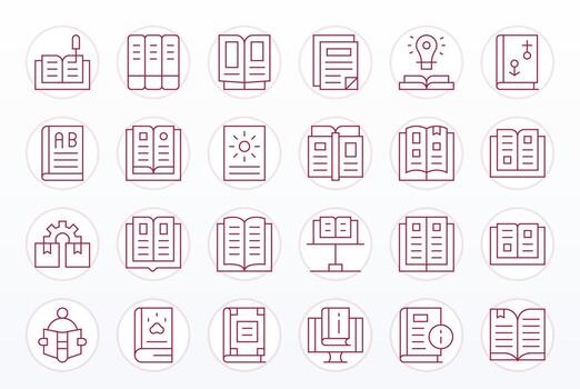 24 Thin Line PIXEL Perfect High Resolution Icons from Manuals Suite vector