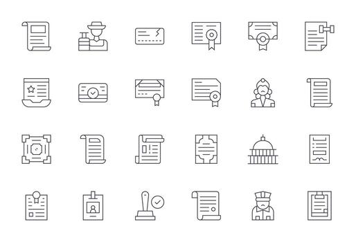 Official Professional Set with 24 Thin Line Display Perfect High Resolution Icons vector