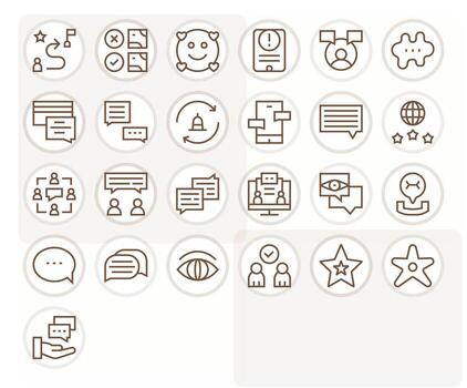 Feedback Editable Set with 25 256x256 Regular Line Icons vector