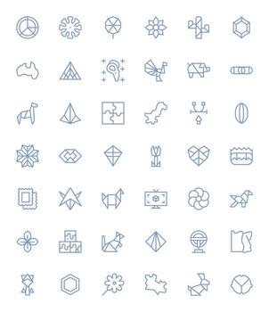 Shape Icon Library with 42 Regular Line 128x128 Editable Designs vector