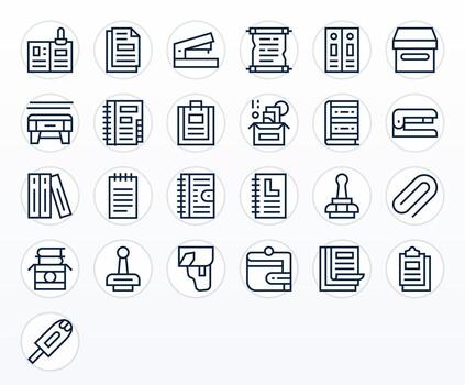 Binder Icon Toolkit featuring 25 Grid Fitted Retina Ready Regular Line elements vector