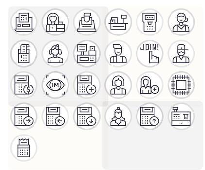 25 128x128 Regular Line Icons optimized for Register PIXEL Perfect display vector