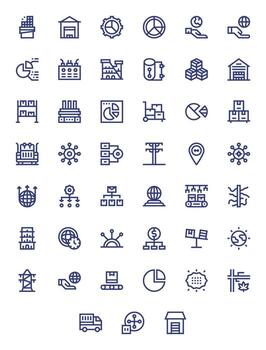 45 Bold Line Icons for Distribution in crisp 256x256 Pixel Optimized resolution vector