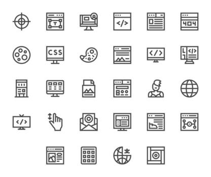 28 Bold Line Detail Enhanced Icons tailored for Web Design 256x256 interface vector