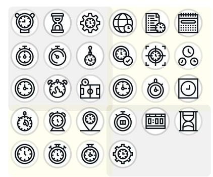 28 Bold Line Pixel Optimized High Resolution Icons from Timing Suite vector