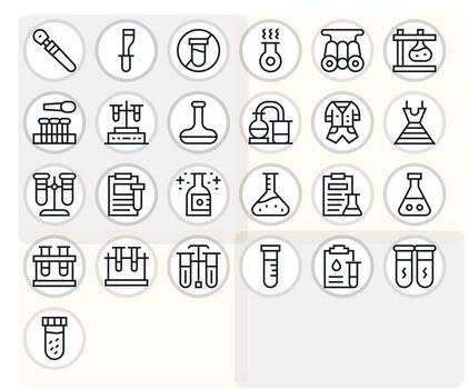 Experimentation Pixel Aligned Set with 25 256x256 Regular Line Icons vector