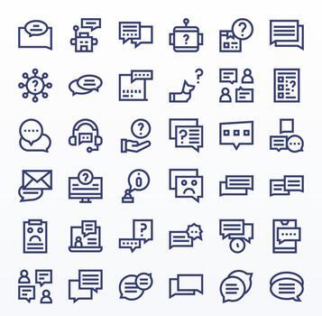 Support Request Scalable Set featuring 36 Grid Fitted Bold Line Retina Ready Icons vector