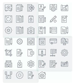 Modify featuring 40 256x256 Icons in Thin Line Design vector