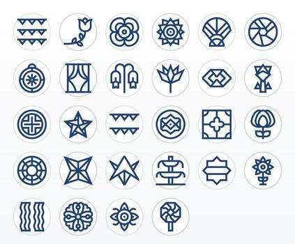 decorativo elemento exhaustivo haz con 28 píxel alineado negrita línea 128x128 íconos vector