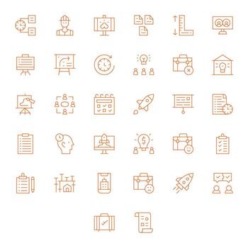 Project featuring 32 256x256 Icons in Thin Line Design vector