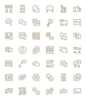 42 Regular Line Pixel Aligned Vectors for Comment Theme