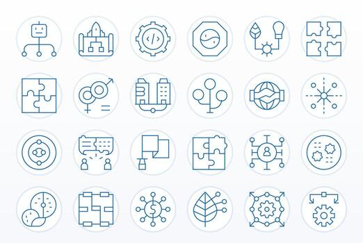 Integration Graphics Pack including 24 Thin Line High Resolution PIXEL Perfect Icons vector