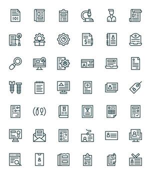 Details Icon Set with 42 Regular Line 256x256 Grid Fitted Graphics vector