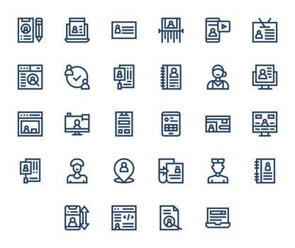 28 Retina Ready Bold Line Icons for User Data with Grid Fitted precision vector