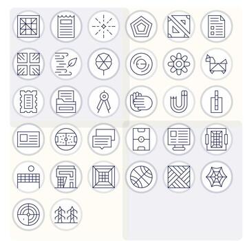 32 Delgado línea monitor Perfecto íconos a la medida para líneas 256x256 interfaz vector