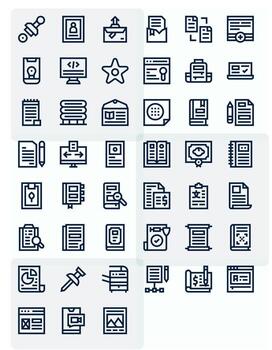 45 256x256 Bold Line Icons optimized for Document Pixel Aligned display vector