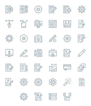 40 High Resolution Icons for Modify with Editable Thin Line clarity vector