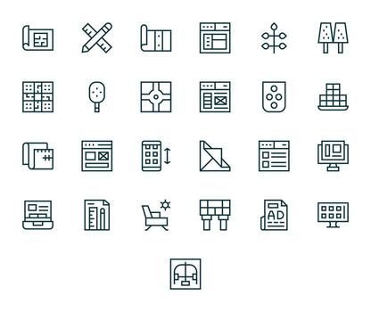 diseño icono repositorio conteniendo 25 regular línea 128x128 detalle mejorado gráficos vector