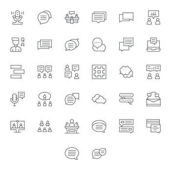 Discussion Icon Repository containing 32 Thin Line 256x256 PIXEL Perfect graphics vector