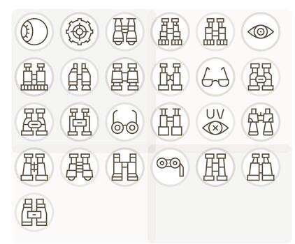 25 256x256 Display Perfect Icons for Sight in Regular Line Theme vector