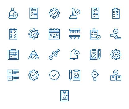 25 Regular Line PIXEL Perfect Icons tailored for Done 128x128 interface vector