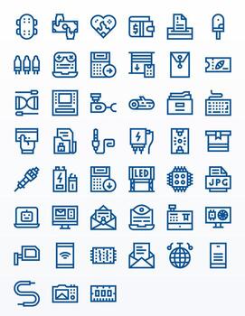 45 Bold Line Icons from Electronic in High Resolution Pixel Optimized Quality vector