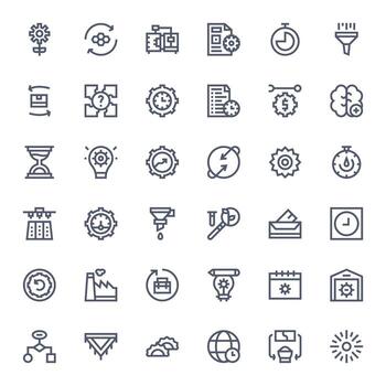 proceso escalable conjunto presentando 36 píxel Perfecto negrita línea 256x256 íconos vector