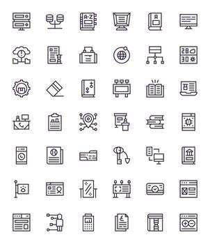 Regular Line Style Information Icons with 42 64x64 Display Perfect Designs vector