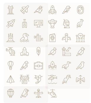 40 Display Perfect Thin Line Icons from Flight Collection vector